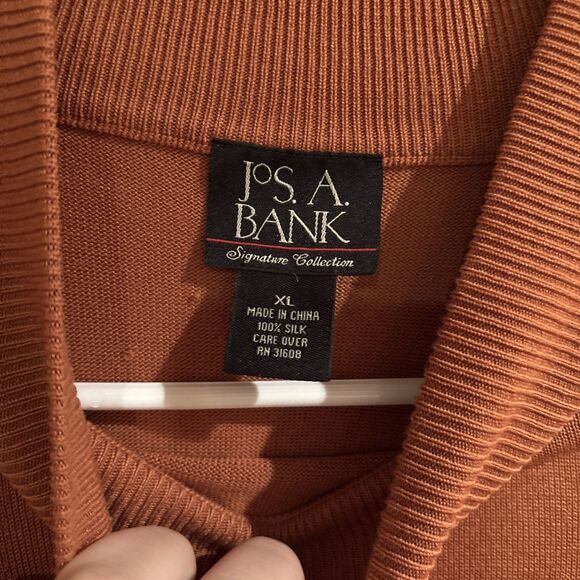 JoS. A. Bank Signature Collection Men's 100% Silk Orange Pullover Sweater XL - Picture 4 of 6